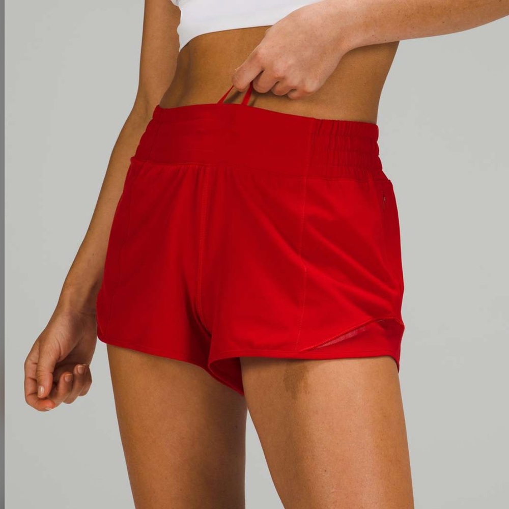 Lulu Lemon Red Hotty Hot Short, 3.5 inch inseam, Size 2!